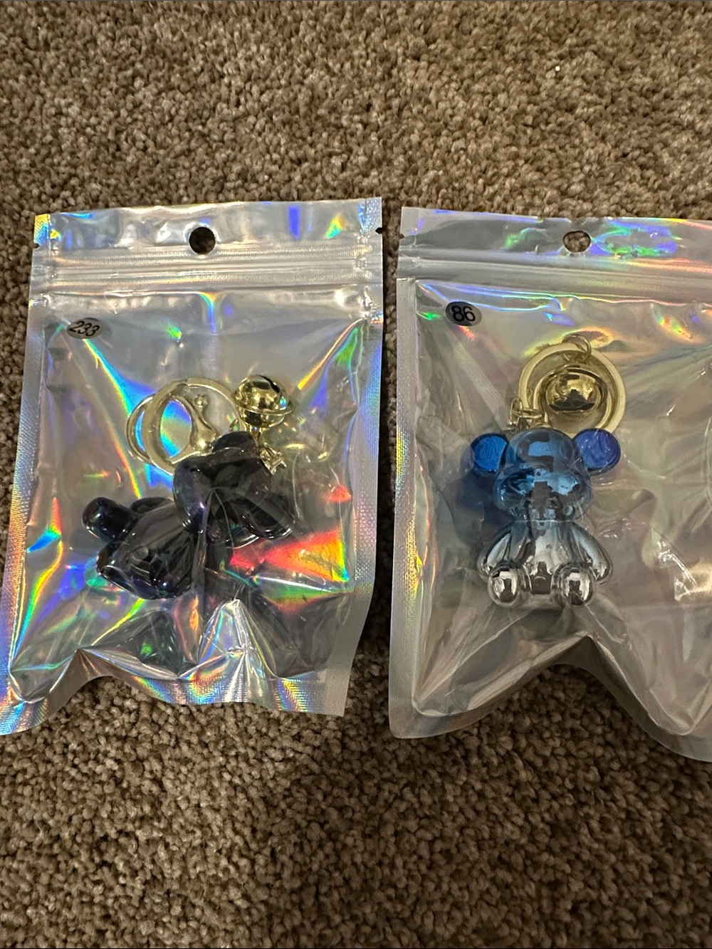 Set of 2 Bear Key Chaun Bag Charms